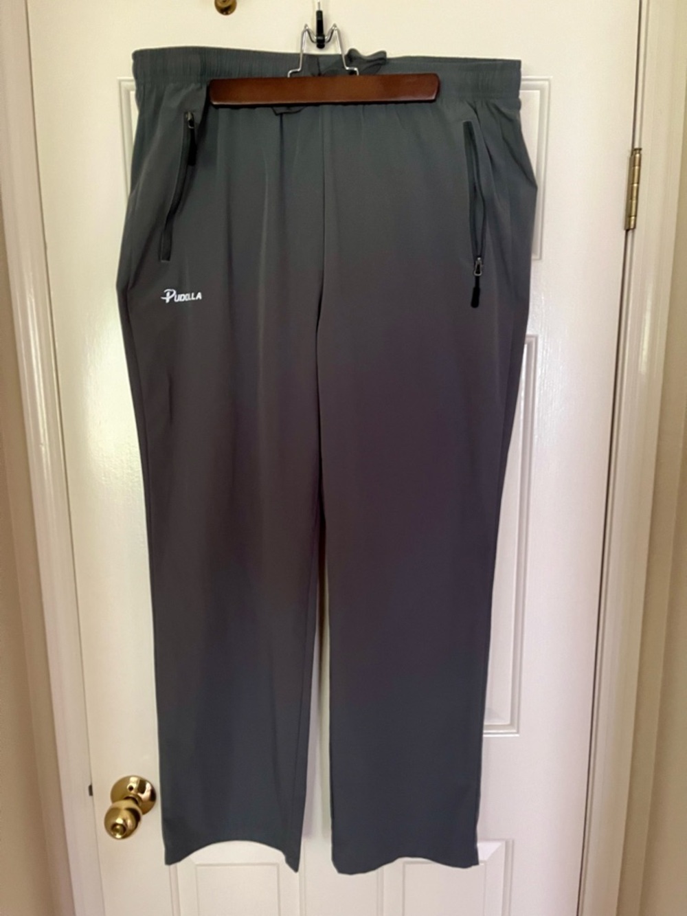 Pdolla Women's Gray Active Track Pants with Zipper Pockets